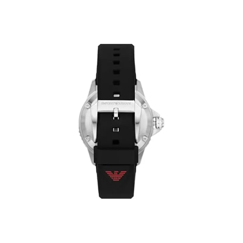 EMPORIO ARMANI Wrist Watch Automatic Mechanical Movement Silicone Strap 42mm Red Watch Dial Men's Watches-4