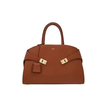 FERRAGAMO Calfskin Shoulder Bag, Crossbody Bag, Handbag Medium Size Women's Brown