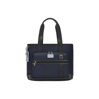TUMI Ballistic Nylon With Cow Leather Tote Bag, Shopping Bag, Shoulder Bag, Handbag Men's Indigo