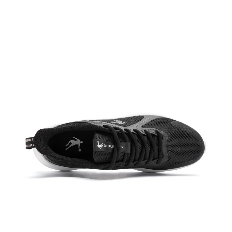 QIAODAN Cushioning Anti Slip And Wear Resistant Low Top Running Shoes Men's Black Jordan White-3