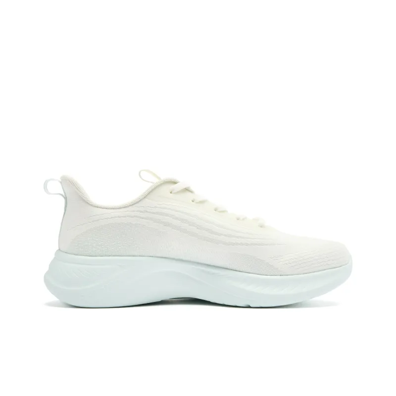 QIAODAN Light LITE Cushioning Anti Slip And Wear Resistant Low Top Running Shoes Women's Ivory Light Green-1