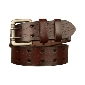 RX UVCUT Double Pin Buckle Belt Individual Casual Jeans Belt Cow Split Leather Leather Belts Unisex Width: 3.8cm