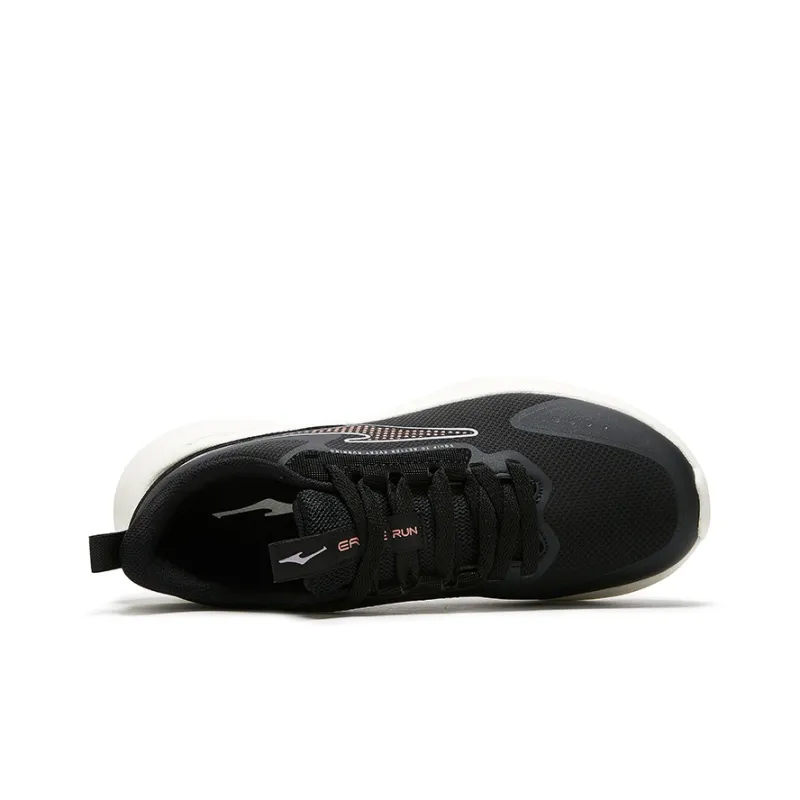 Erke Breathable Reflective Low Top Cushioning Outsole Casual Running Shoes Women's Black-4