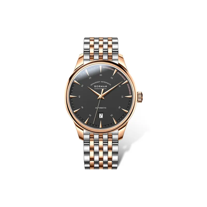 BORMAN Automatic Mechanical Movement Stainless Steel Watchband Watch Men's Watches White Dial-4