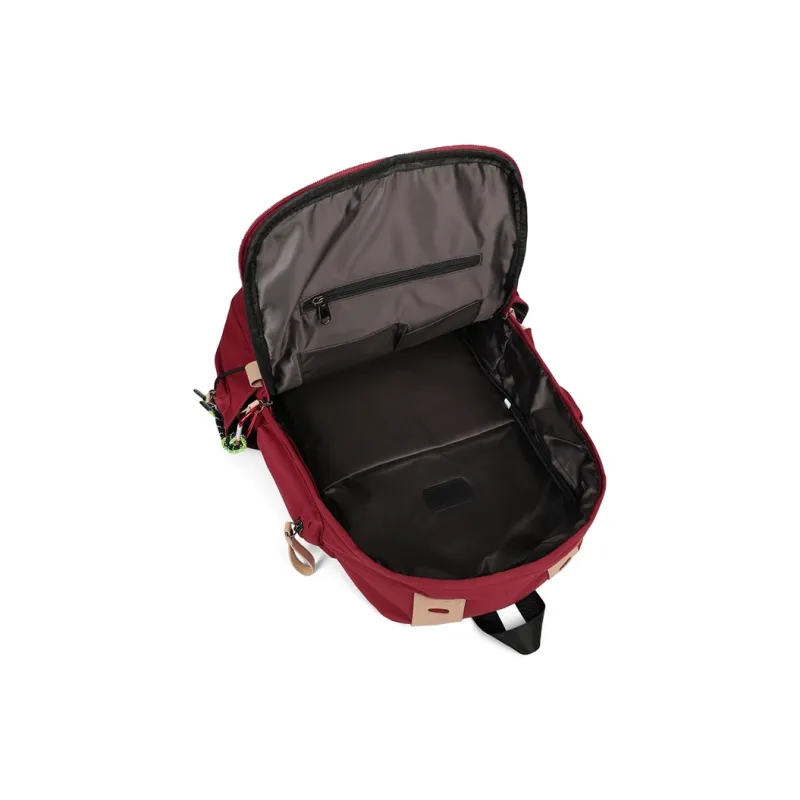 Kevin Cohen Nylon Fabric Backpack Unisex Red-3