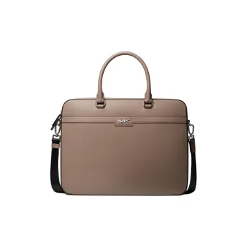 MICHAEL KORS MK Cooper Artificial Leather Briefcase, Shoulder Bag, Crossbody Bag, Handbag Men's Taupe