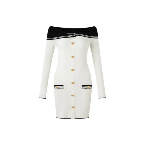 DIANA VEVINA Long-Sleeved Dresses Women's White