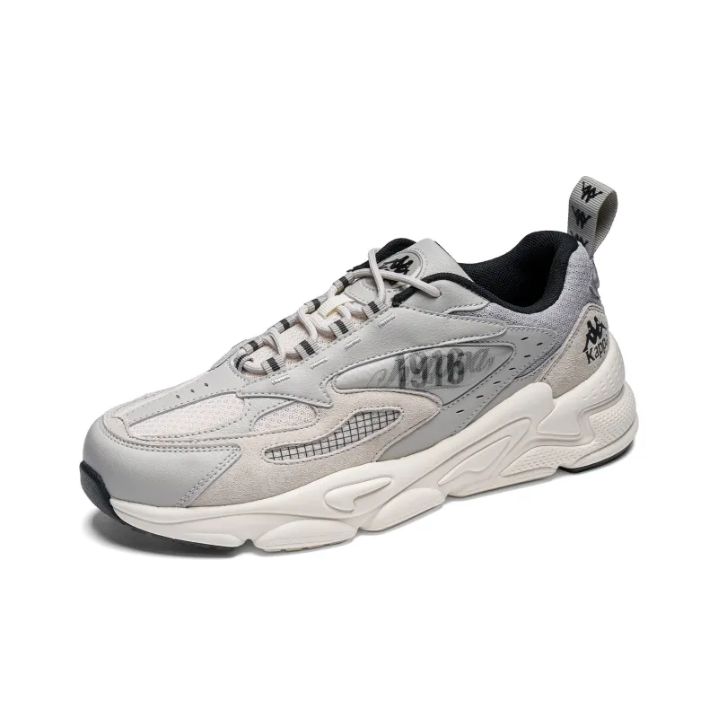 Kappa Anti Slip Wear Resistant Low Top Chunky Sneakers Unisex Cool Gray-3