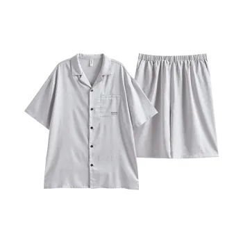 Peninsula City Pajama Set Men's Gray White Multicolor