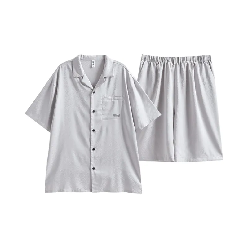 Peninsula City Pajama Set Men's Gray White Multicolor-0