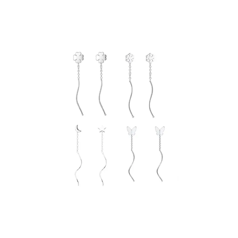 AAJF S999 Silver Drop Earrings Women's-7
