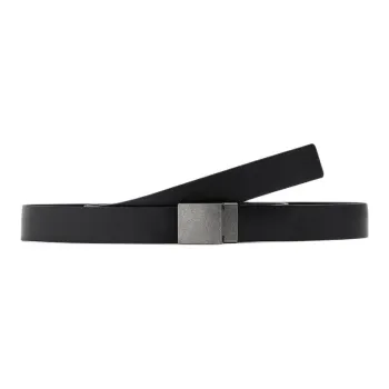 ZARA Solid Color Design Plate Buckle Cow Leather Leather Belts Men's Black