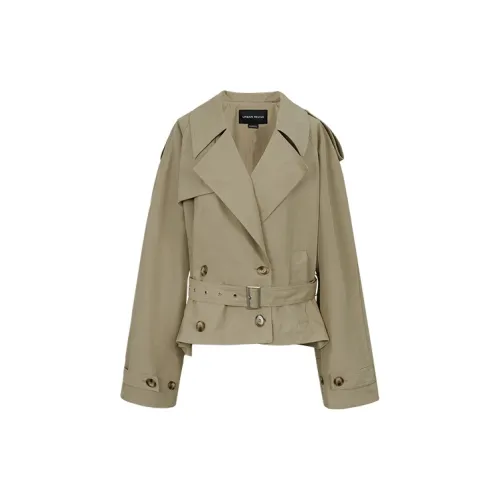 URBAN REVIVO Trench Coats Women's Khaki