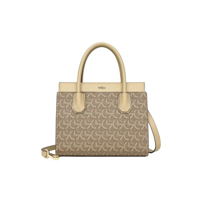 GOLDLION PVC Birkin Bag Shoulder Bag Crossbody Bag Handbag Small Size Unisex Khaki/Apricot/Brown-9