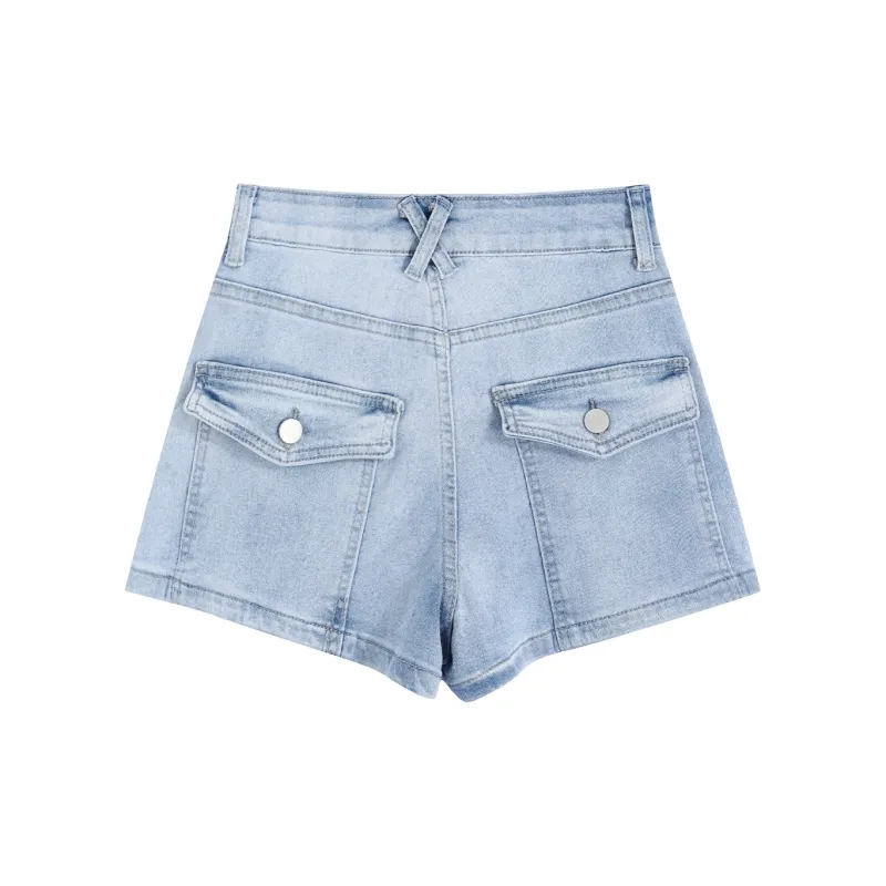 Garbege Denim Shorts Women's Blue-1