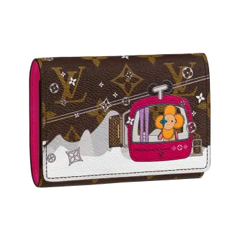 LOUIS VUITTON Victorine Wallet Monogram Vivienne Courchevel Fuchsia Lining