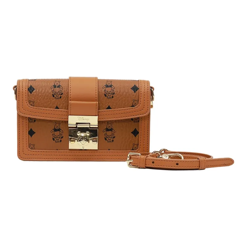Disney Leather Boston Bag, Camera Bag, Crossbody Bag, Shoulder Bag Women's Brown-8