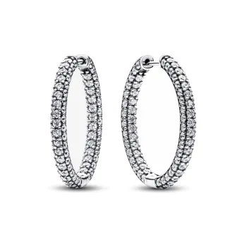 Pandora Sterling Silver, Cubic Zirconia Earrings Women's Silver