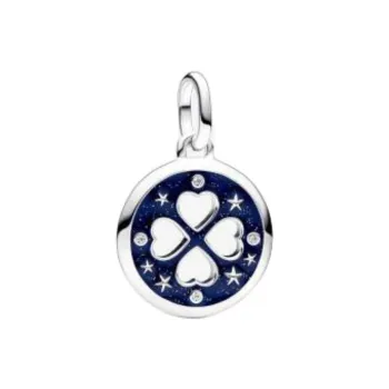 Pandora Cubic Zirconia Enamel Sterling Silver Pendants Women's Blue