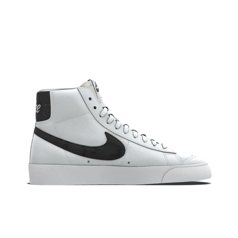 Nike Blazer Anti-Slip Wear-Resistant High-Top Skateboard Shoes Unisex White Black-1