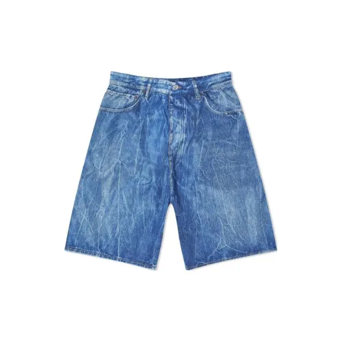 Balenciaga Denim Shorts Men Washed Blue