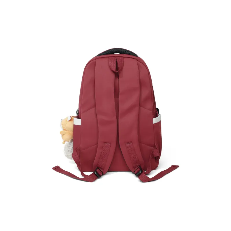 Kevin Cohen Nylon Fabric Backpack Regular Unisex Black/Red/Pink-5