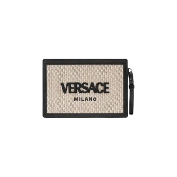 VERSACE Raffia Clutch Men's Beige