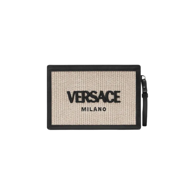 VERSACE Raffia Clutch Men's Beige-0