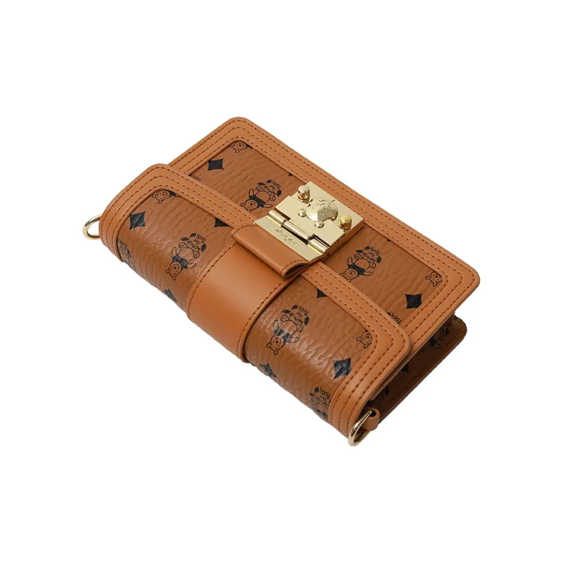 Disney Leather Boston Bag, Camera Bag, Crossbody Bag, Shoulder Bag Women's Brown-12