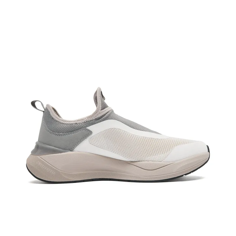 QIAODAN Shock Absorbers With Slip Resistant And Abrasion Resistant Properties Low Top Casual Running Shoes Men's Ivory-1