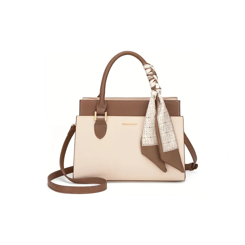 Simvay Clos Cow Leather With Synthetic Leather Crossbody Bag Handbag Tote Mom Bag Medium Size Women's Burgundy/Ecru-8