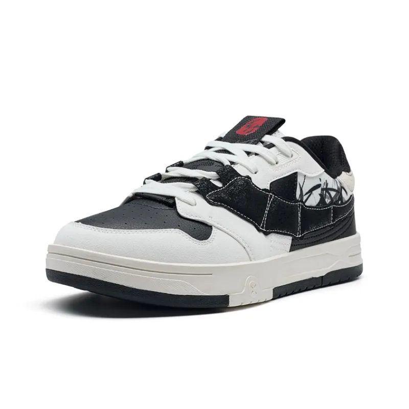 XTEP Thunder Dance STEP 1 Lightweight Low Top Skateboard Shoes Men's Black/Sail White-2