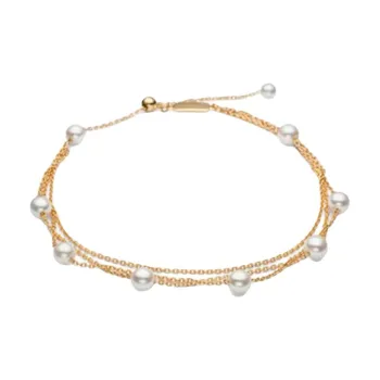 TASAKI Freshwater Pearl 18K Gold Bracelets Unisex Gold