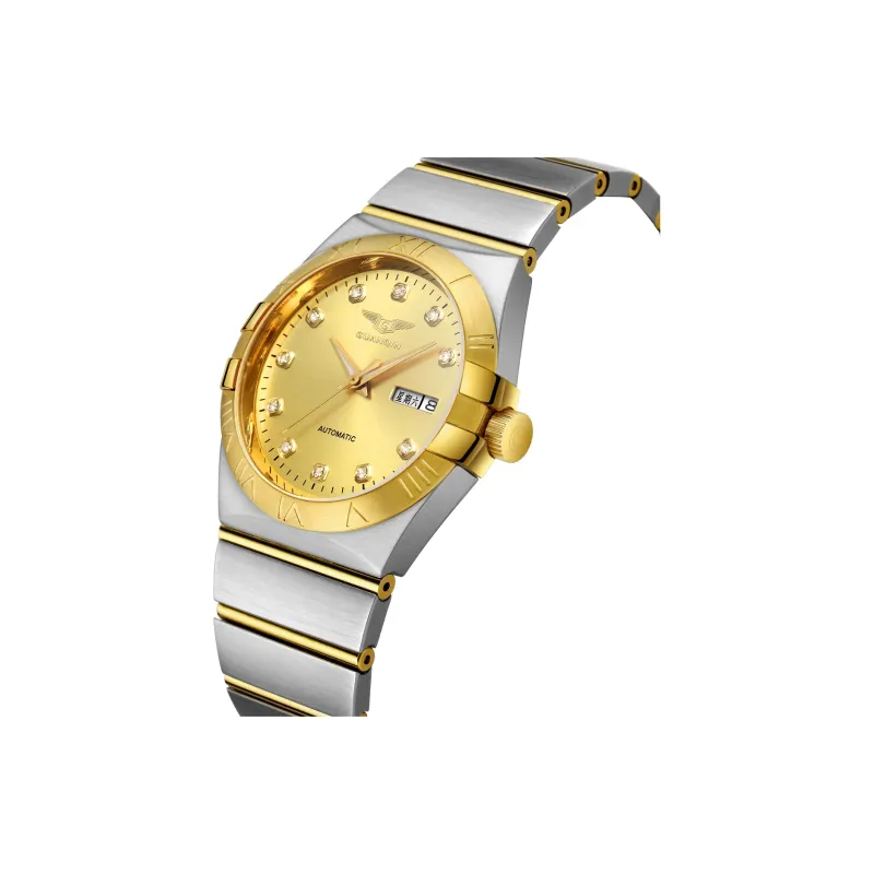 GUANQIN GQ00899.JGD Mechanical Movement Stainless Steel Watchband Watch Men's Watches Gold Dial-1