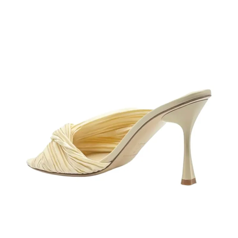 STUDIO AMELIA Slide Slippers 7cm Women's Light Yellow-4