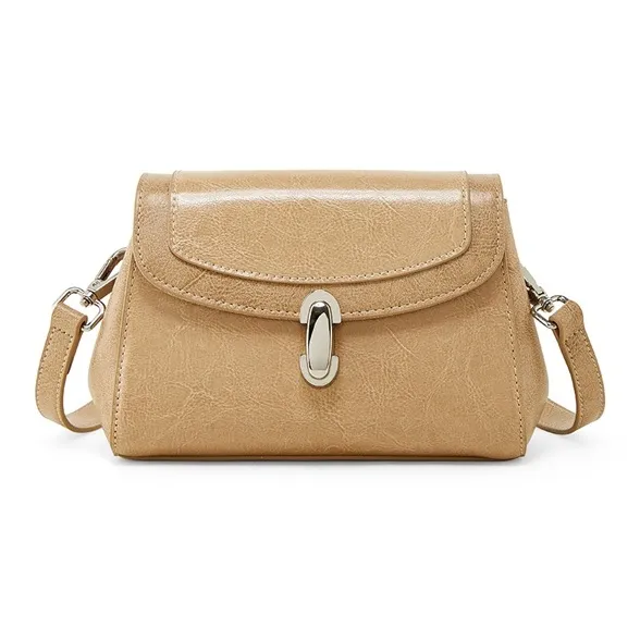 Teenmix Cow Leather With Synthetic Leather Underarm Shoulder Bag, Crossbody Bag Trumpets Women's Black/White/Khaki-9