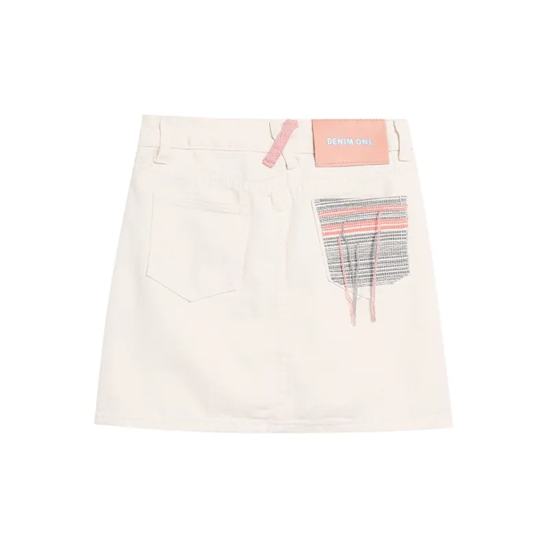 ZVJH Denim Short Skirts Women's Vintage Blue-4