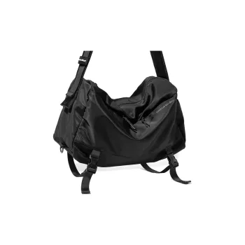 LIVEBOX EN DIRECT Nylon Fabric Messenger Bag One Shoulder Backpack Crossbody Bags Gym Bags Large Size Men's Black
