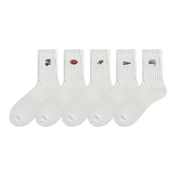 COTTON CHEESE Mid-Calf Socks Men's 5 Pack