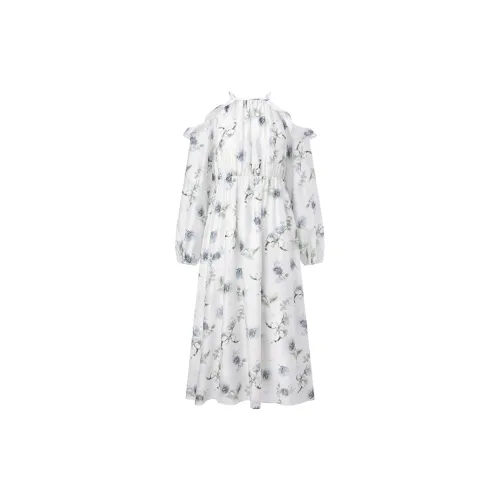 PEACEBIRD Long-Sleeved Dresses Women's Blue Pattern