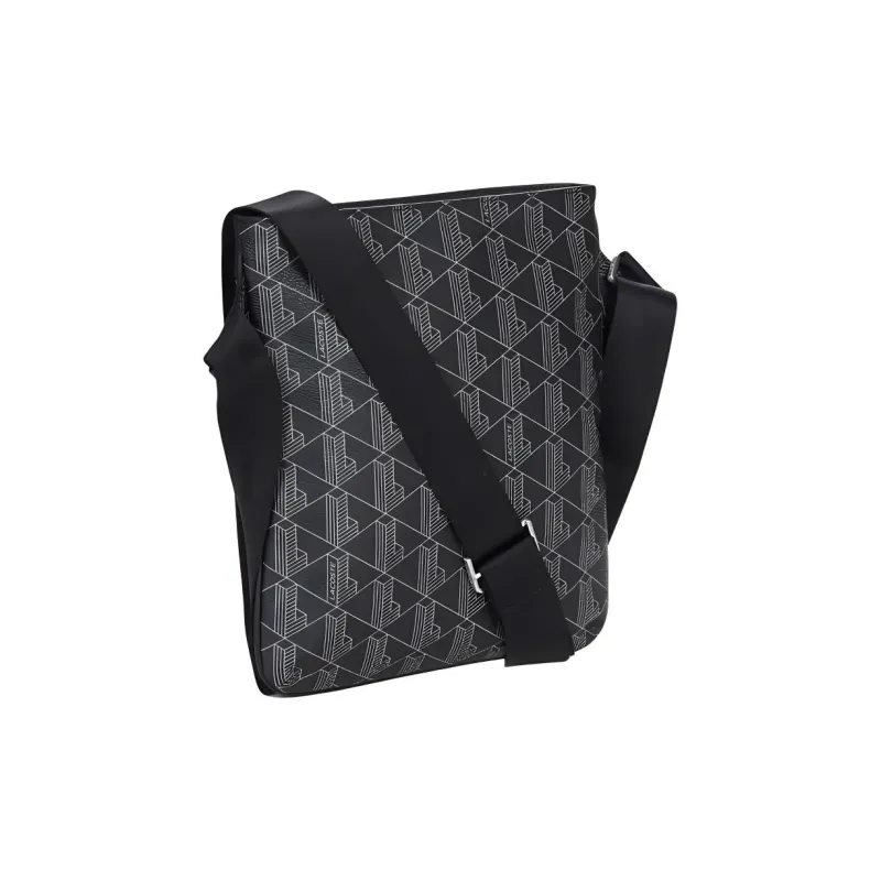 LACOSTE PVC Shoulder Bag Men's Black & Gray-2