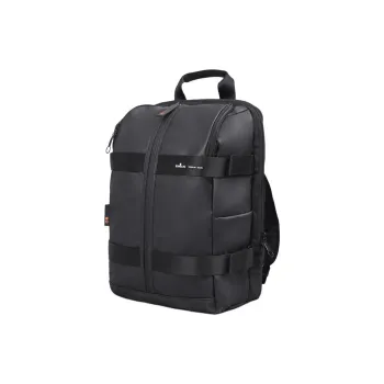 ECHOLAC Nylon Solid Color Versatile Casual Multifunction Backpack Large Size Men's Black