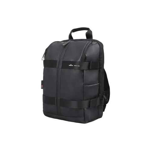 ECHOLAC Nylon Solid Color Versatile Casual Multifunction Backpack Large Size Men's Black