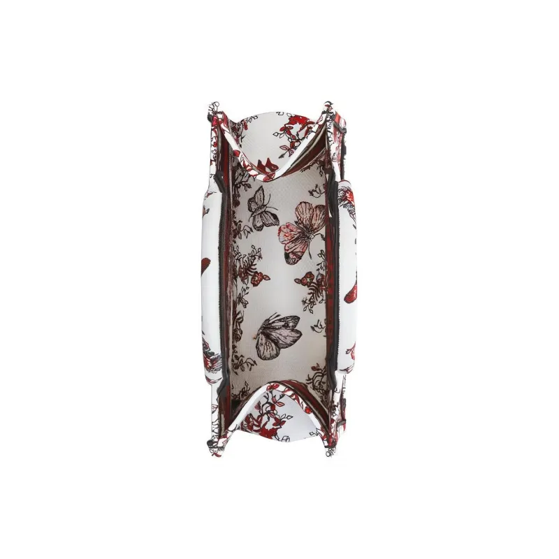 DIOR BookTote Embroidery Tote Bag Shopping Bag Handbag Small Size Women's White & Red-2