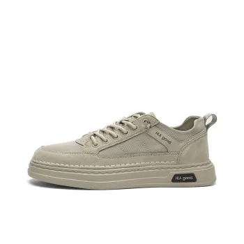 HLA Canvas Shoes Men Low Top Sand Black