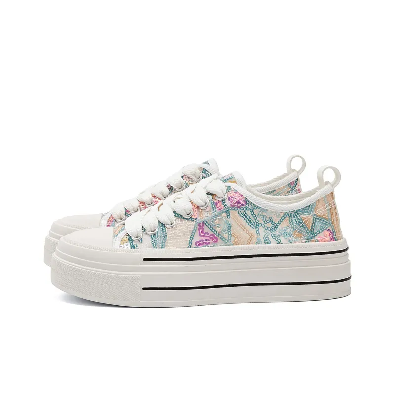 La Chapelle Anti-Slip And Wear-Resistant Height Increasing Low-Top Skateboard Shoes Women's-6