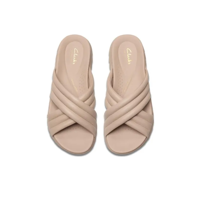 Clarks EVA Abrasion Resistant Slide Slippers Women's Light Khaki-3