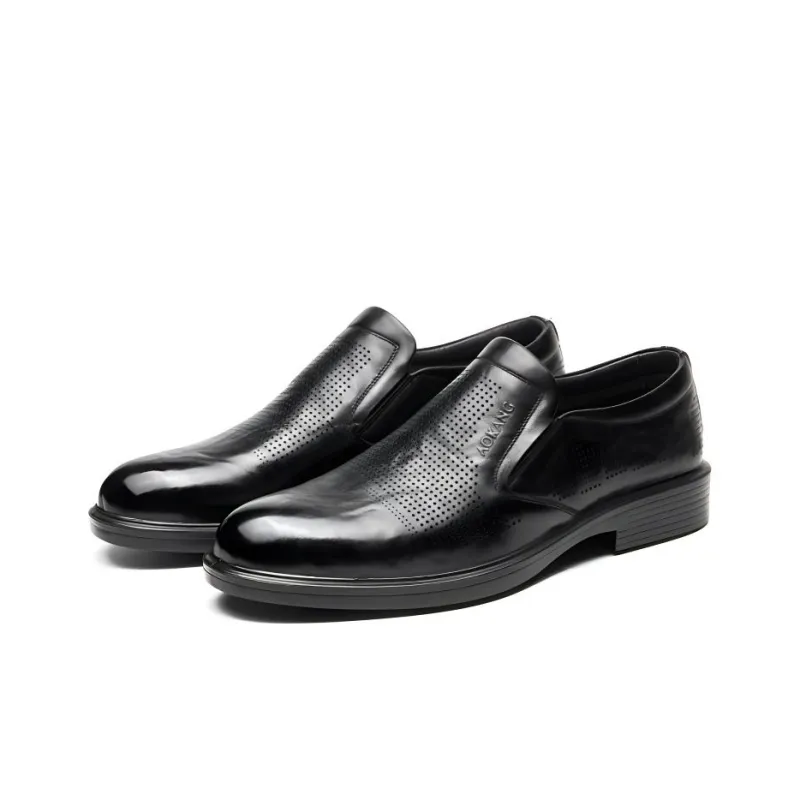 AOKANG Dress Shoes Men Low Top Black-1