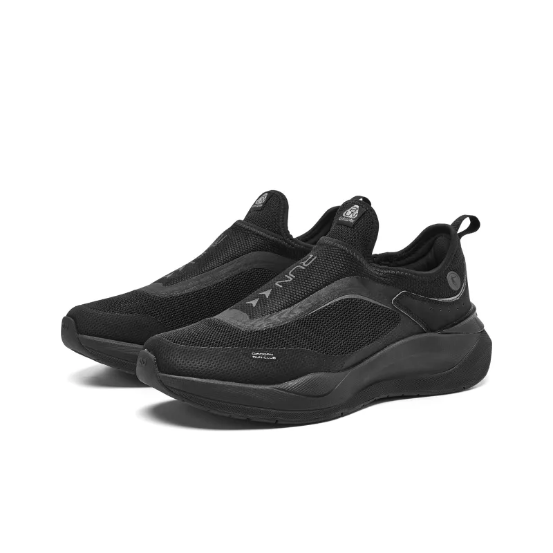 QIAODAN Cushioning Slip Resistant And Abrasion Resistant Low Top Casual Running Shoes Men's Black Lightning Gray-5