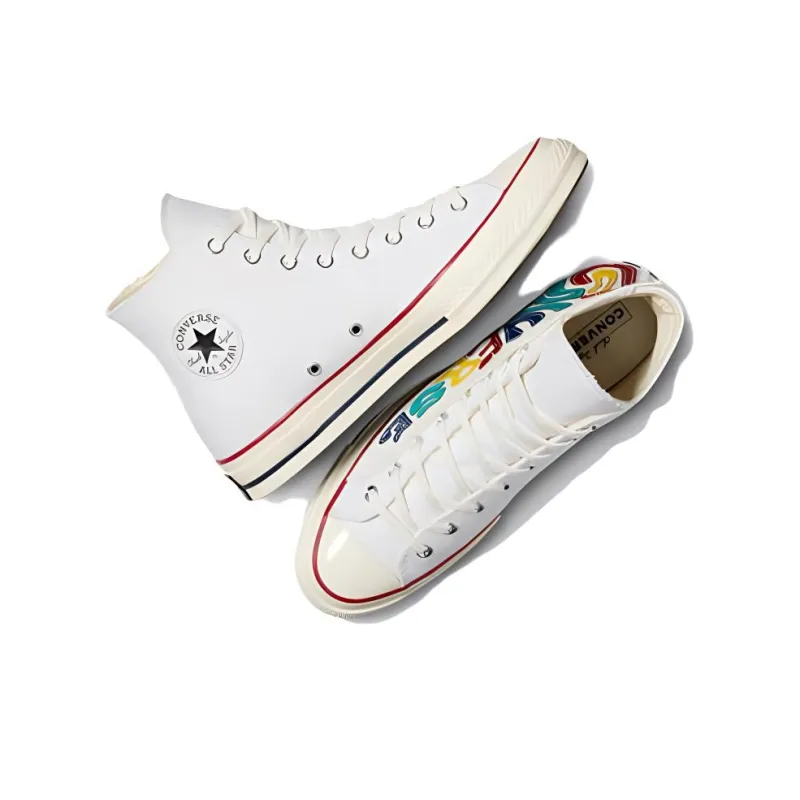 Converse Chuck 70 Wear resistant And Lightweight High Top Canvas Shoes Unisex White Multicolor-2